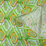 Satin de viscose imprimé disco retro fond vert