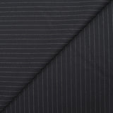 Tissu tailleur flanelle 100% laine Super 120's rayé 1 cm fond bleu nuit