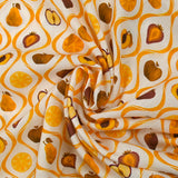 Viscose tissée imprimée découpe de fruits fond blanc