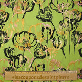 Viscose imprimée ombre de tulipes fond vert