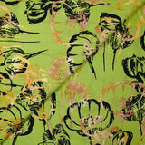 Viscose imprimée ombre de tulipes fond vert
