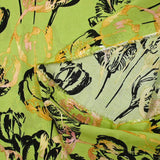 Viscose imprimée ombre de tulipes fond vert