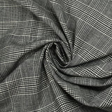 Polyviscose tissée-teinte prince-de-galles noir et blanc