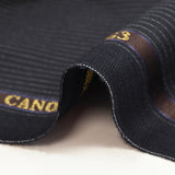 Tissu tailleur flanelle 100% laine Super 120's rayé 3 mm fond bleu marine
