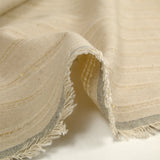 Polyester et lin à rayures lurex doré Carla fond naturel