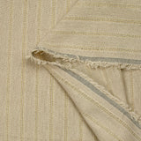 Polyester et lin à rayures lurex doré Carla fond naturel