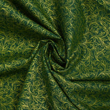 Cotton printed natural enchanted golden background green forest