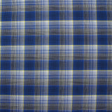 Woven-dyed cotton checkered yellow line dark blue background