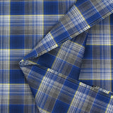 Woven-dyed cotton checkered yellow line dark blue background