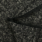 Wool blend herringbone curls 85mm black and ecru