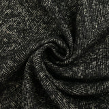 Wool blend herringbone curls 85mm black and ecru