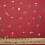 Cotton printed Montgolfière Rouge Tumette Red Background