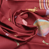 Cotton printed Montgolfière Rouge Tumette Red Background