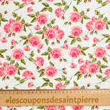 Cotton printed rosier white background