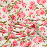 Cotton printed rosier white background