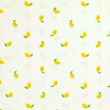 Coton imprimé citron jaune fond blanc