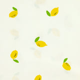 Fondo blanco de limón con estampado de algodón