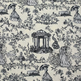 Coton imprimé toile de Jouy Maël gris fond écru