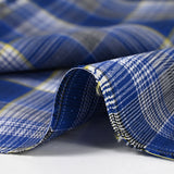 Woven-dyed cotton checkered yellow line dark blue background