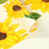 Coton imprimé tournesol jaune fond blanc