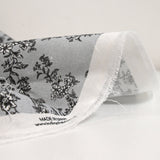 Coton imprimé toile de Jouy Maël noir fond gris bleuté
