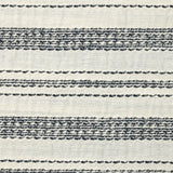 Coton tissé-teint rayé brodé marine fond blanc cassé