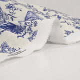 Coton imprimé toile de Jouy Maël bleu fond écru