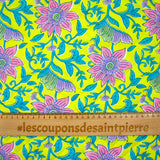 Coton matelassé double face rayure rose et turquoise au mètre