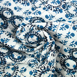 Coton matelassé double face sous la mer bleu au mètre