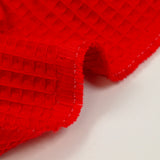 Coton 100% nid d'abeille rouge