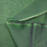 Mousseline 100% soie unie vert clair changeant indigo