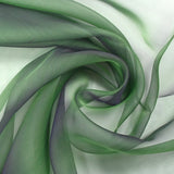 Mousseline 100% soie unie vert clair changeant indigo