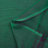 Mousseline 100% soie unie vert émeraude changeant prune