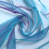Mousseline 100% soie unie bleu changeant violet