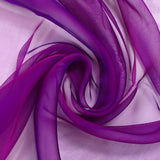 Mousseline 100% soie unie magenta changeant violet