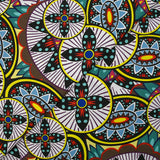 Coton imprimé ethnique Veendam marron et noir