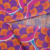 Coton imprimé ethnique Sneek rose et turquoise