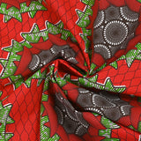 Coton imprimé ethnique Venlo fond rouge