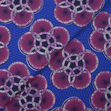Coton imprimé ethnique Uden violine fond bleu