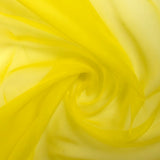 Mousseline de 100% soie unie jaune fluo