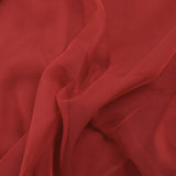 Mousseline de 100% soie unie rouge brique