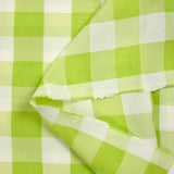 Polyviscose tissée-teinte vichy 30 mm blanc et vert pomme