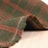 Laine mélangée thermocollée à carreaux fond kaki