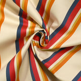 Satin de coton tissé-teint rayé fond écru