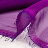 Mousseline 100% soie unie magenta changeant violet