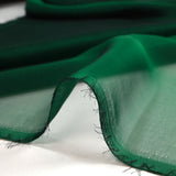 Mousseline 100% soie unie vert foncé changeant noir