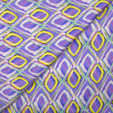Satin de viscose imprimé disco retro fond parme