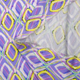 Satin de viscose imprimé disco retro fond parme