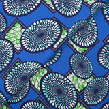 Coton imprimé ethnique Beilen fond bleu
