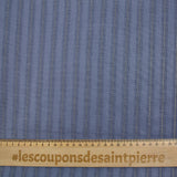 Coton lin rayé Lurex doré fond bleu barbeau